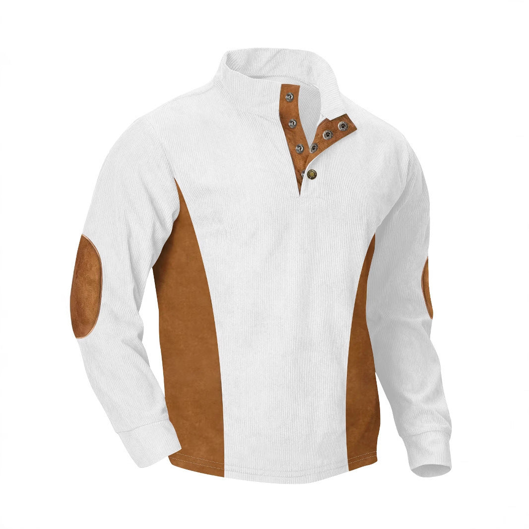 SWEAT A MANCHES LONGUES ET COL MONTANT EN VELOURS COTELE
