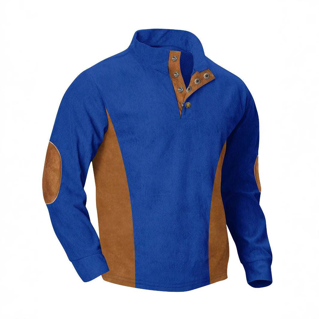 SWEAT A MANCHES LONGUES ET COL MONTANT EN VELOURS COTELE