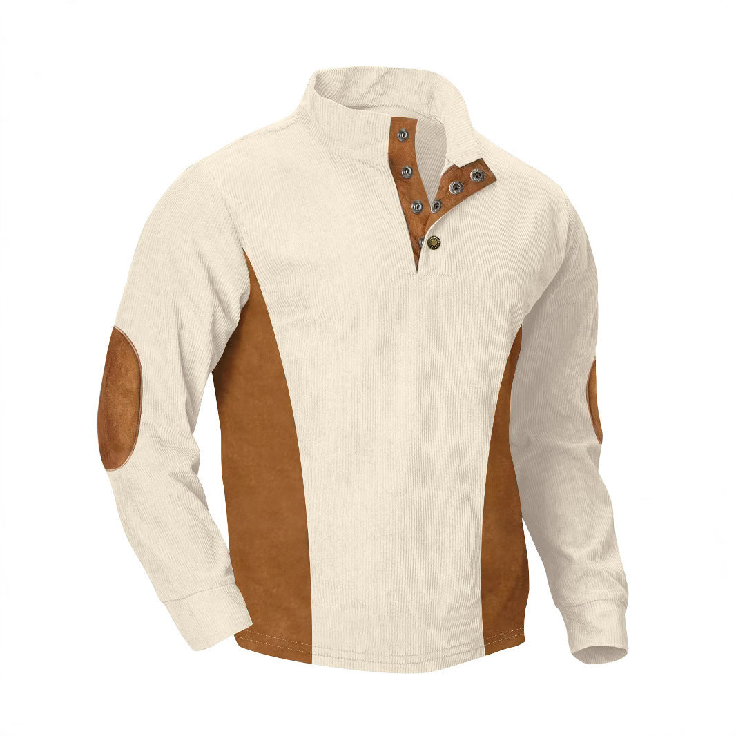SWEAT A MANCHES LONGUES ET COL MONTANT EN VELOURS COTELE
