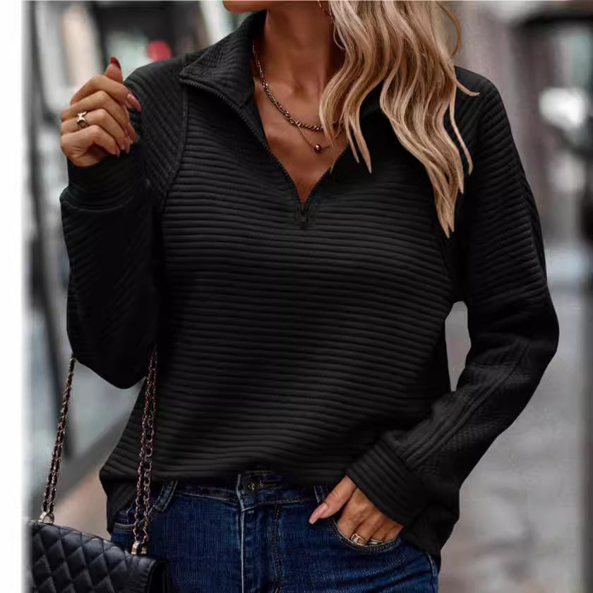 SWEAT A MANCHES LONGUES ET COL MONTANT POUR FEMME MOTIF SERPENT ET FERMETURE ECLAIR