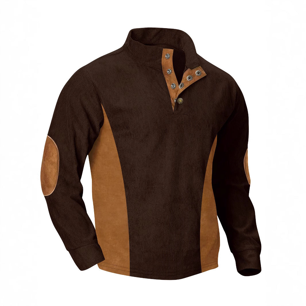 SWEAT A MANCHES LONGUES ET COL MONTANT EN VELOURS COTELE