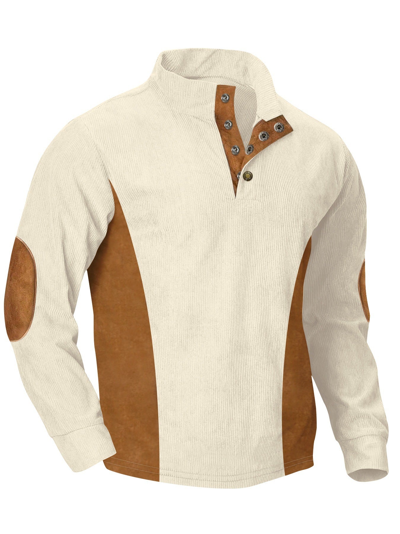 SWEAT A MANCHES LONGUES ET COL MONTANT EN VELOURS COTELE
