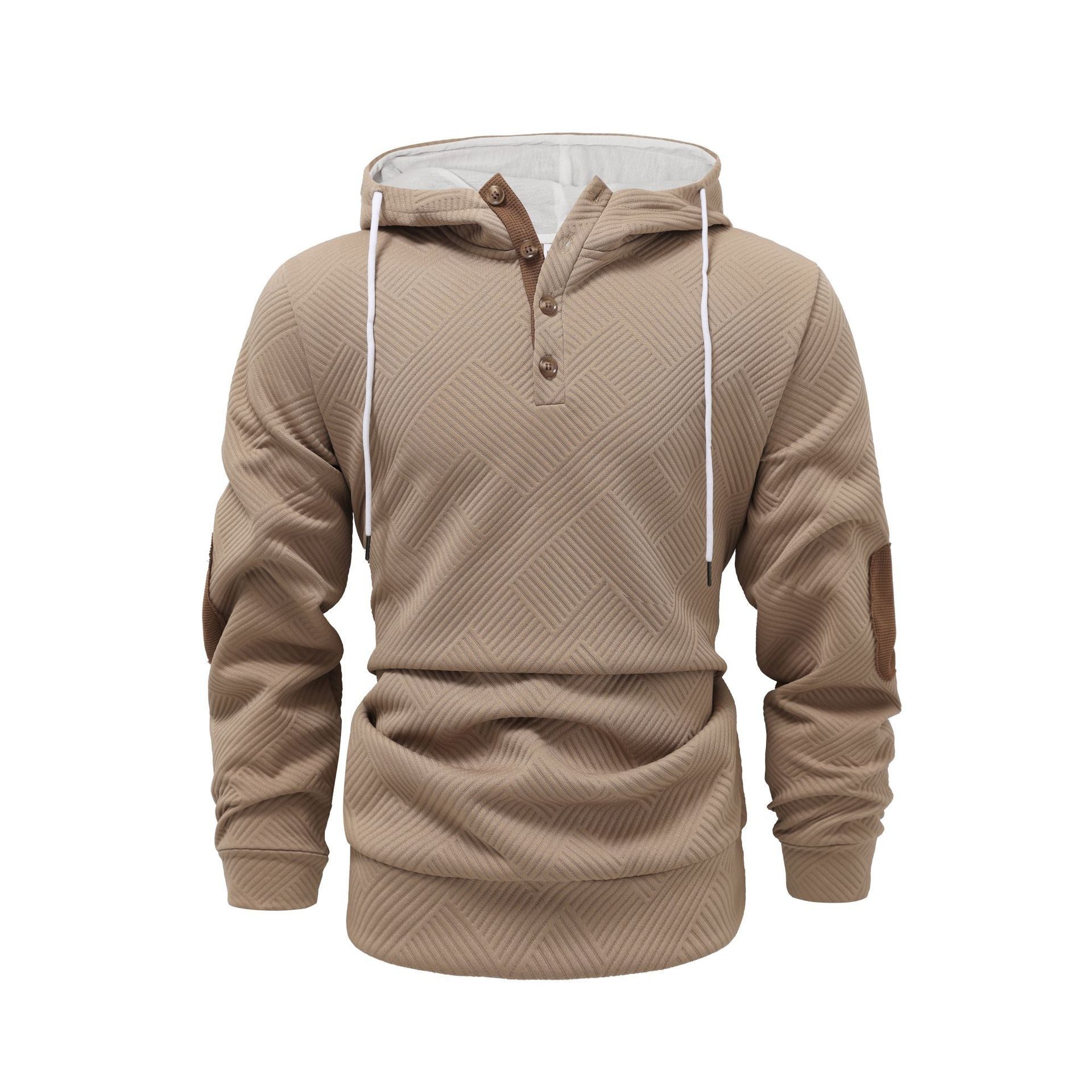 SWEAT A CAPUCHE JACQUARD DE COULEUR UNIE