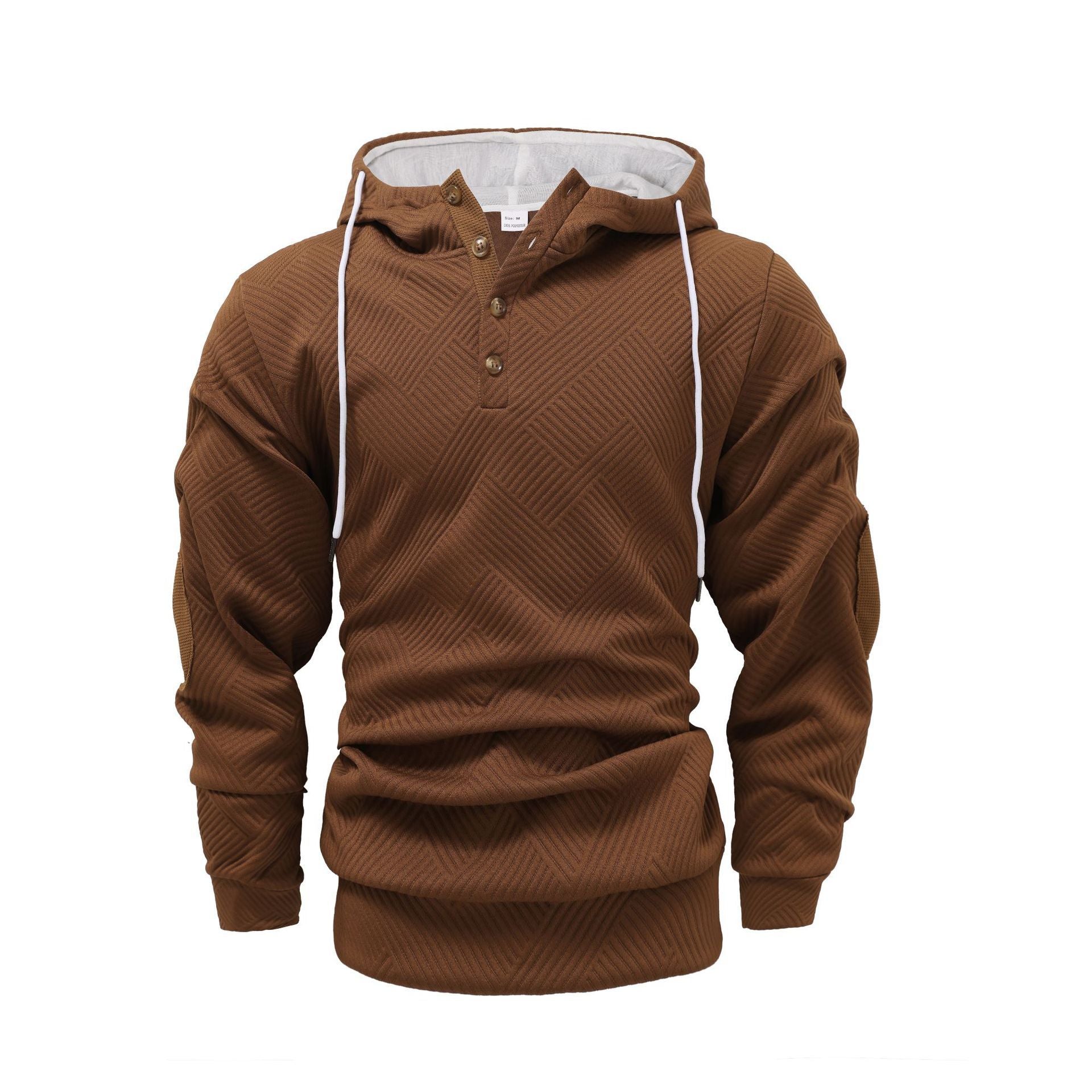 SWEAT A CAPUCHE JACQUARD DE COULEUR UNIE