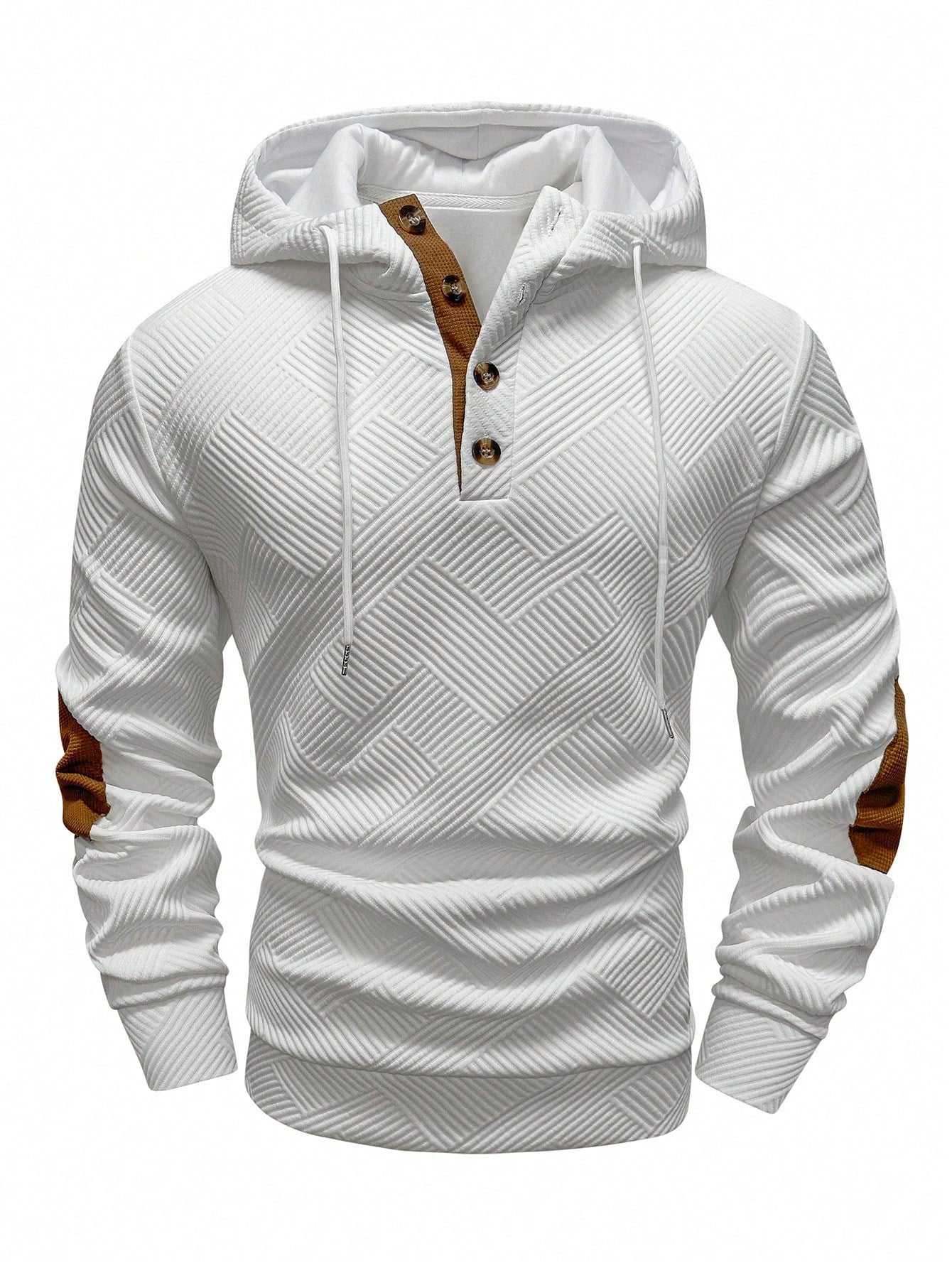SWEAT A CAPUCHE JACQUARD DE COULEUR UNIE