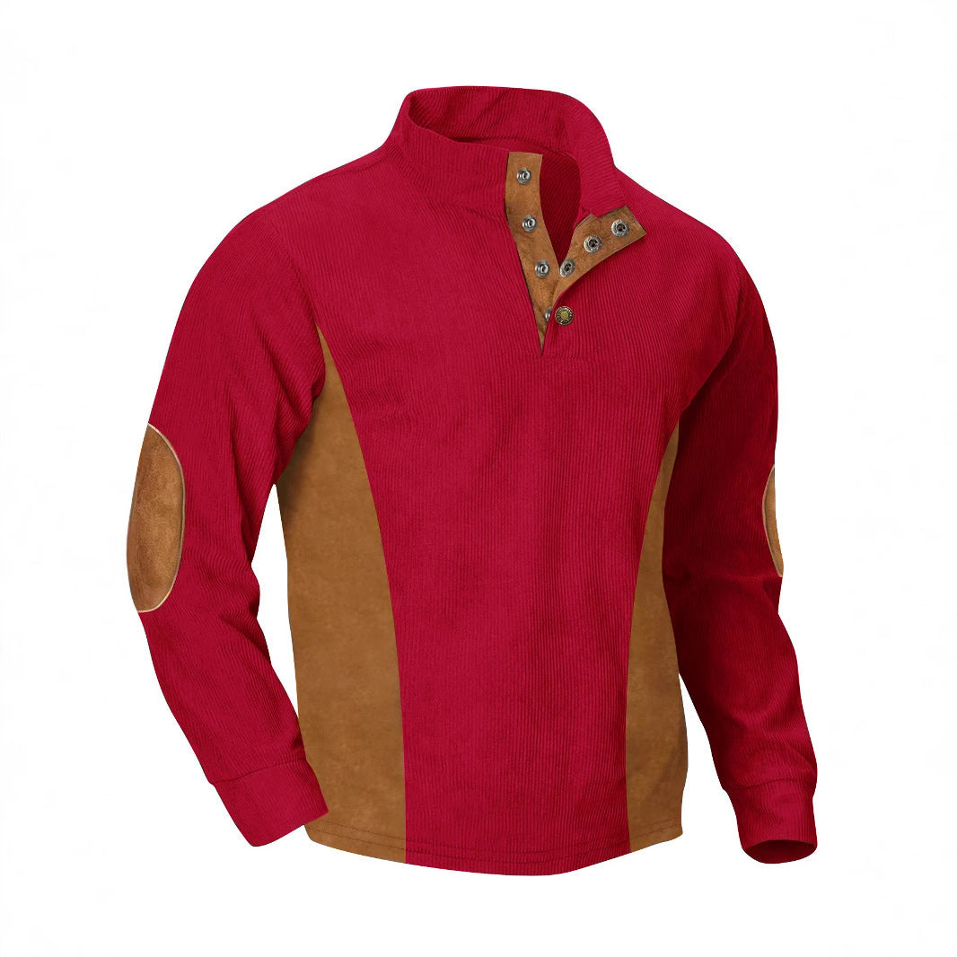 SWEAT A MANCHES LONGUES ET COL MONTANT EN VELOURS COTELE