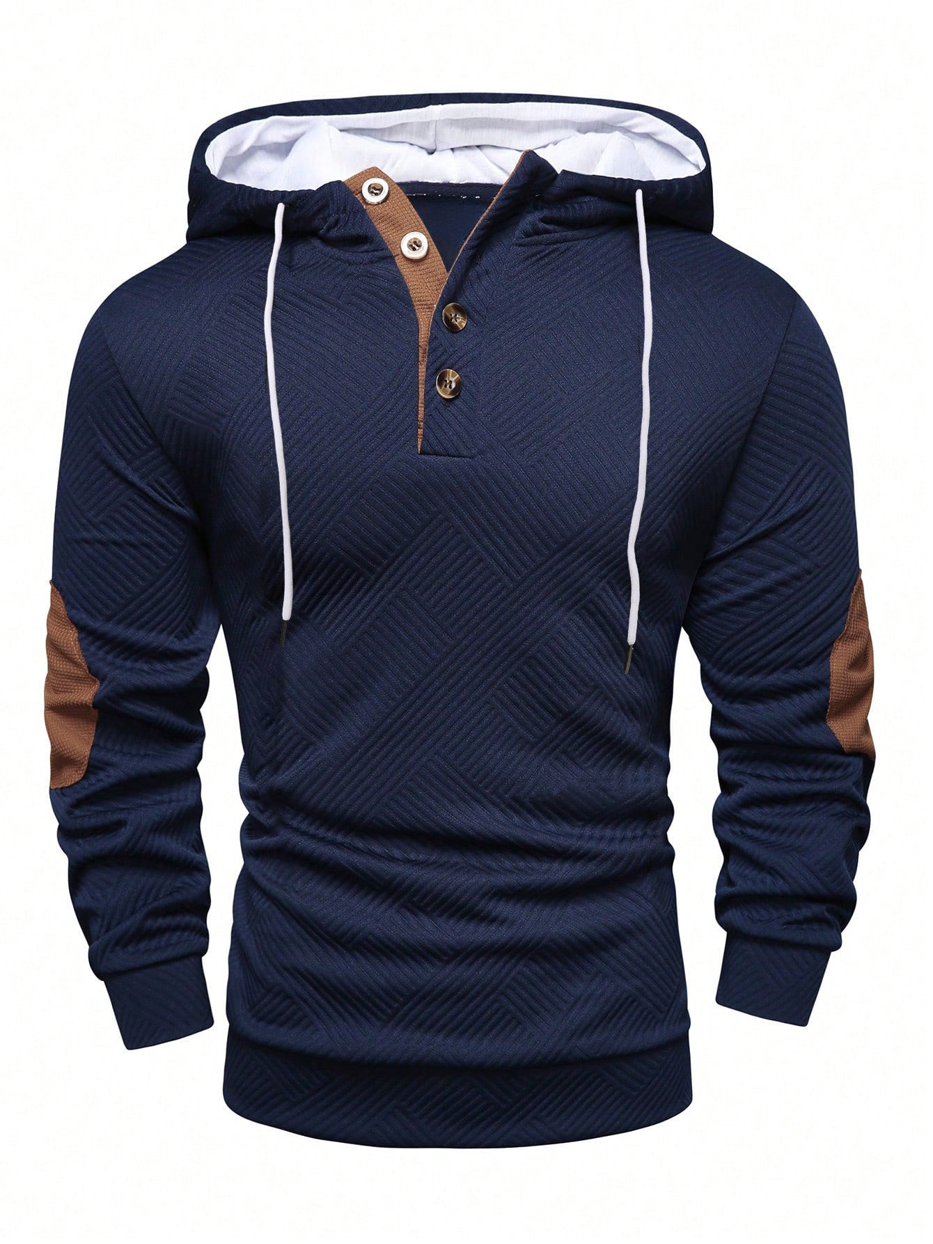 SWEAT A CAPUCHE JACQUARD DE COULEUR UNIE