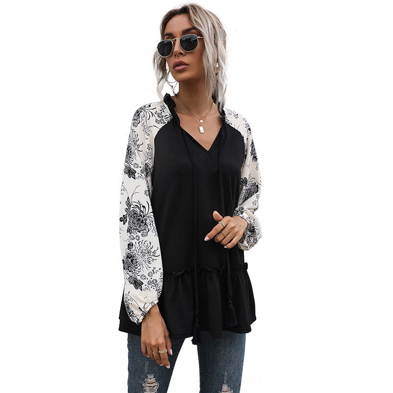 T-SHIRT AMPLE A MANCHES LONGUES POUR FEMME