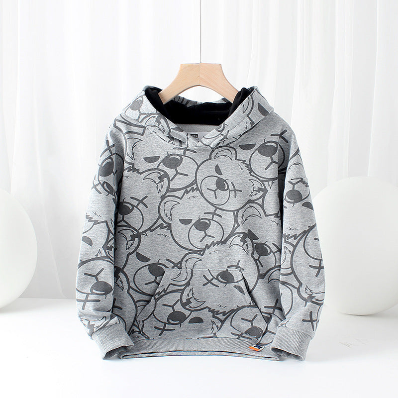 PULL A CAPUCHE MOTIF OURSON POUR ENFANTS 8 ANS ET PLUS