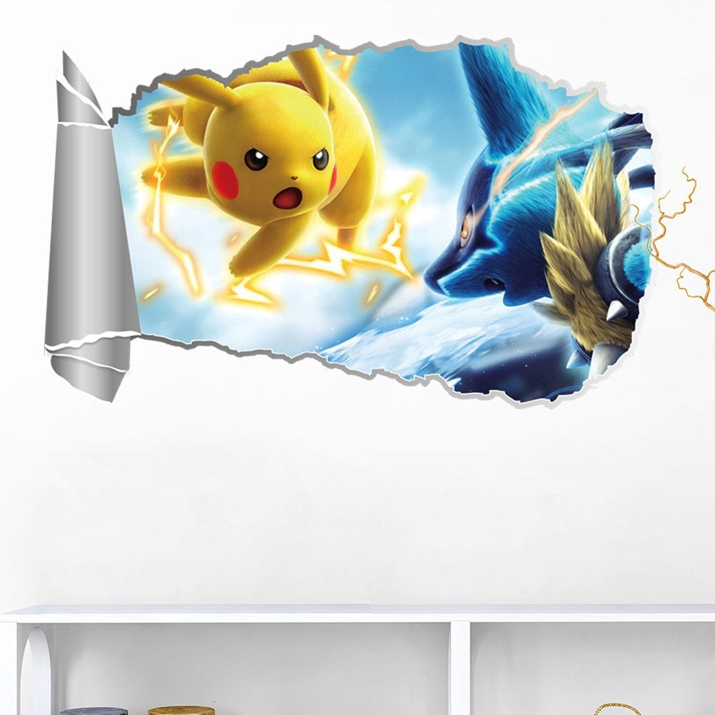 AUTOCOLLANT MURAL 3D PIKACHU