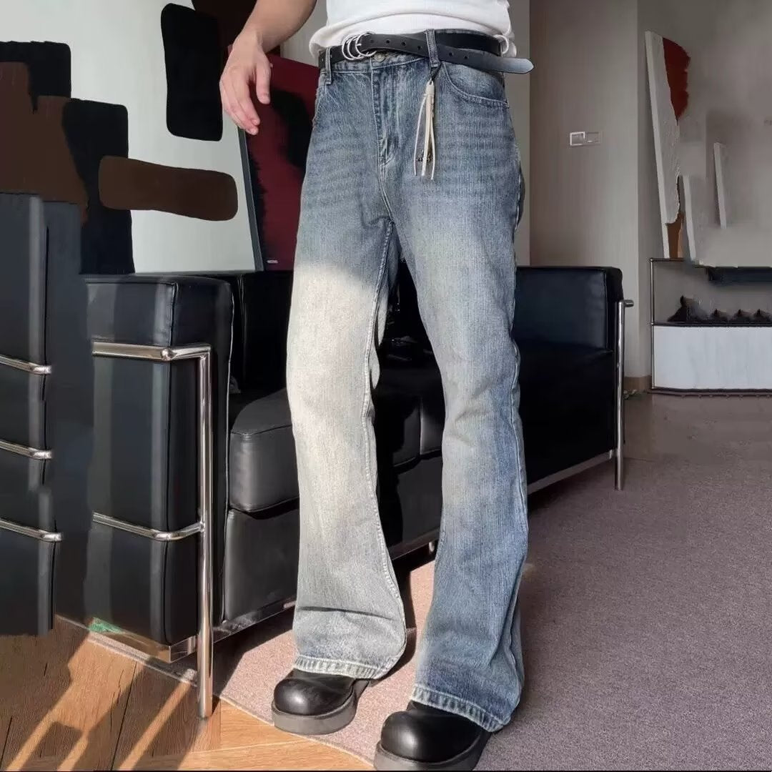 Jean Bootcut rétro américain pour hommes, jambe droite ample, beau pantalon tendance de printemps et d'automne 2023