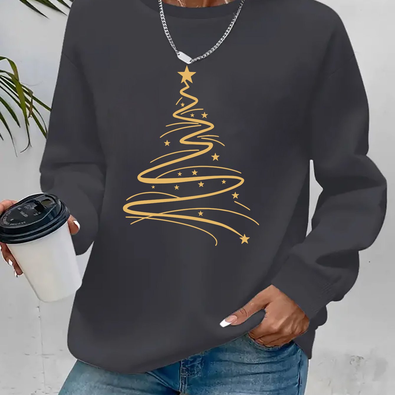 SWEAT A MANCHES LONGUES IMPRIME NOEL