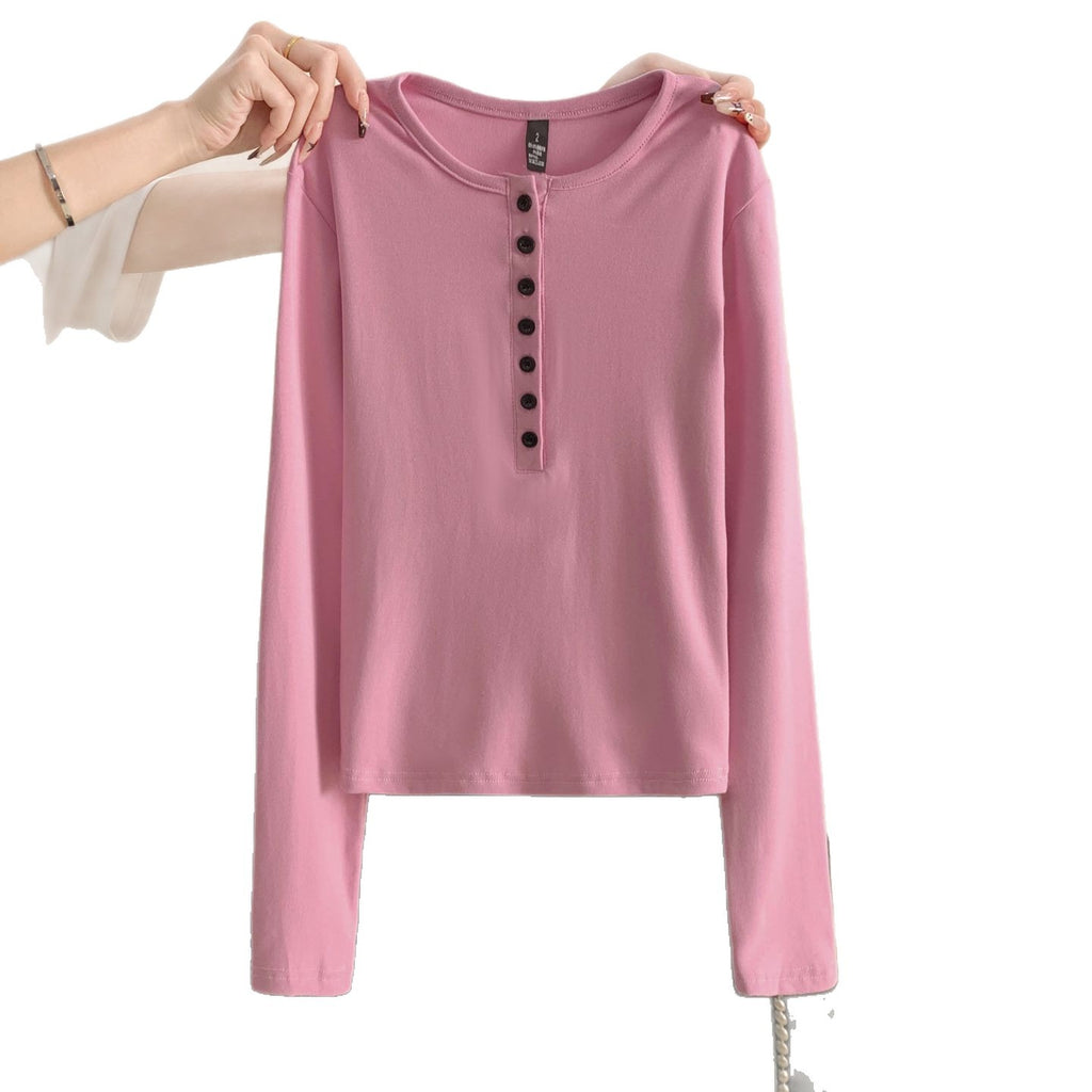 T -SHIRT MANCHE LONGUE COL SEMI OUVERT