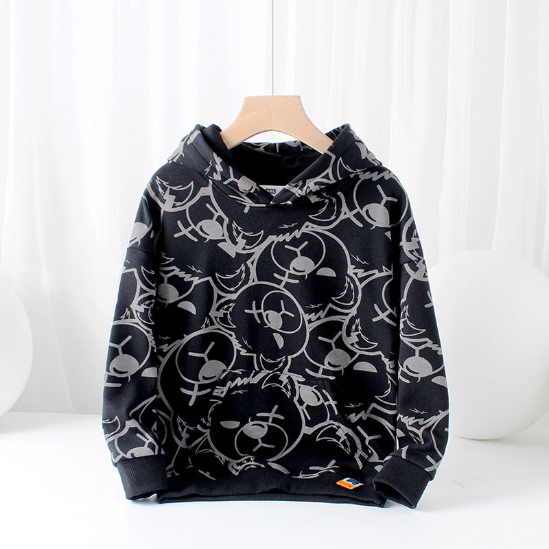 PULL A CAPUCHE MOTIF OURSON POUR ENFANTS 8 ANS ET PLUS