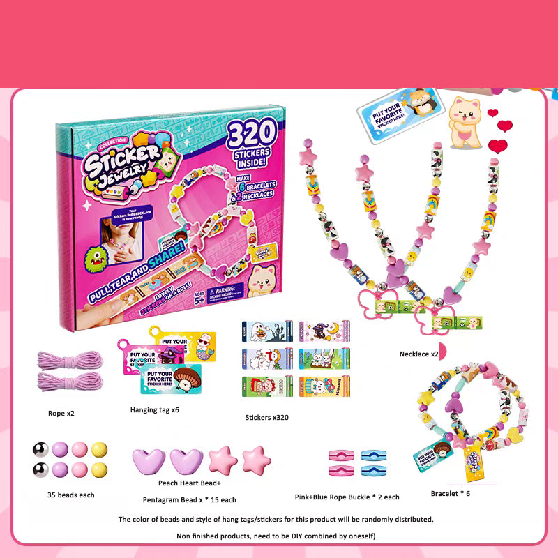 Autocollants pour bracelets de perles faits à la main et coffret de perles modèles différents