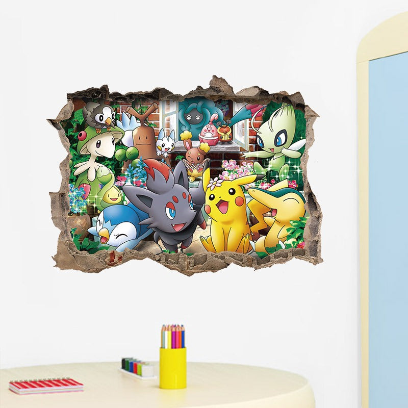 AUTOCOLLANT MURAL 3D PIKACHU