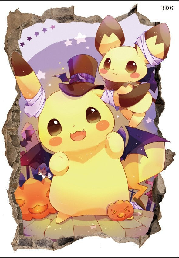 AUTOCOLLANT MURAL 3D PIKACHU