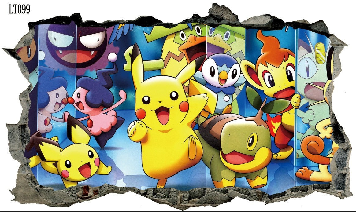 AUTOCOLLANT MURAL 3D PIKACHU