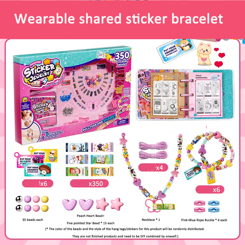 Autocollants pour bracelets de perles faits à la main et coffret de perles modèles différents