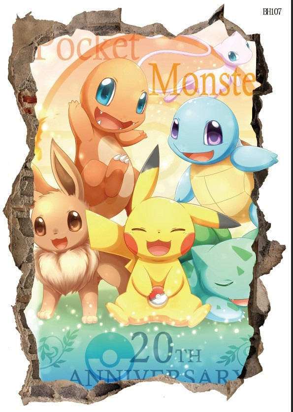AUTOCOLLANT MURAL 3D PIKACHU