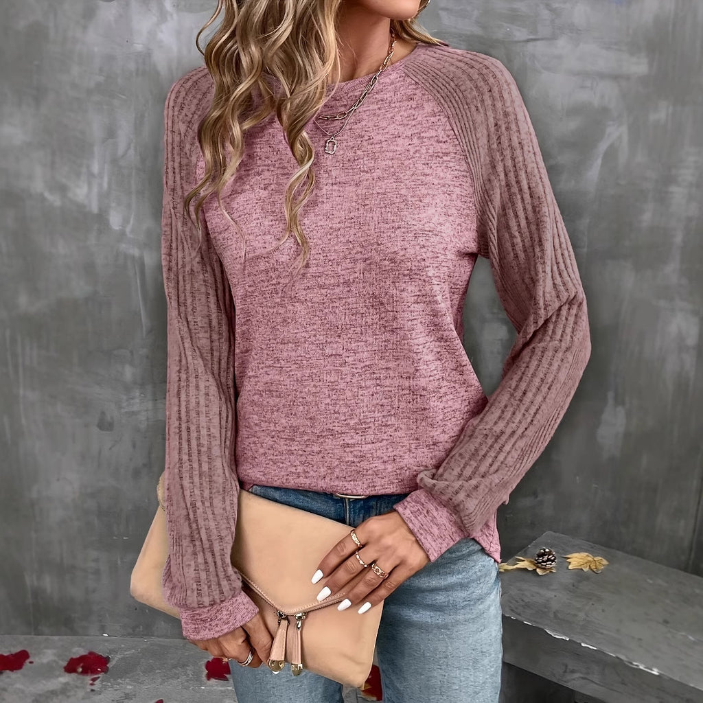 PULL ROSE A COL ROND