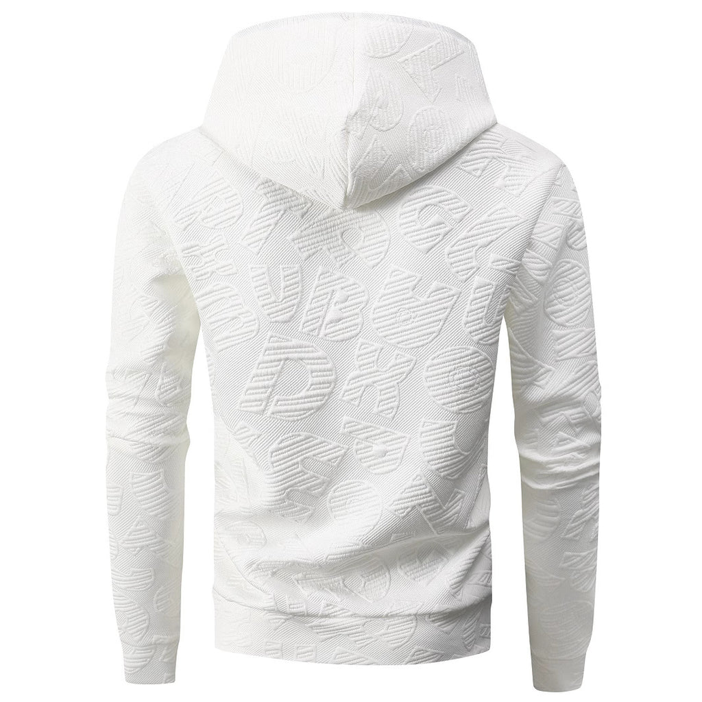 SWEAT A CAPUCHE JACQUARD A PETITS CARREAUX POUR HOMME