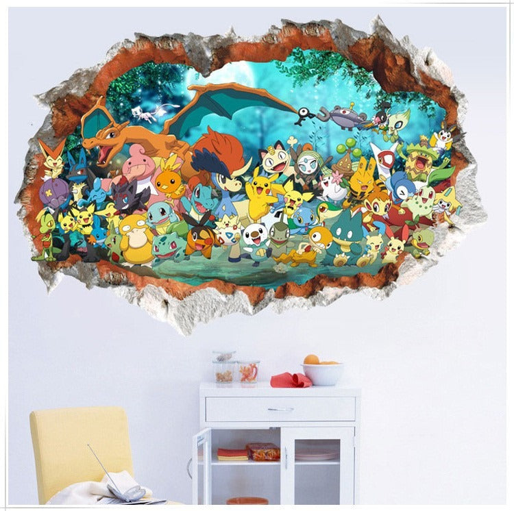 AUTOCOLLANT MURAL 3D PIKACHU