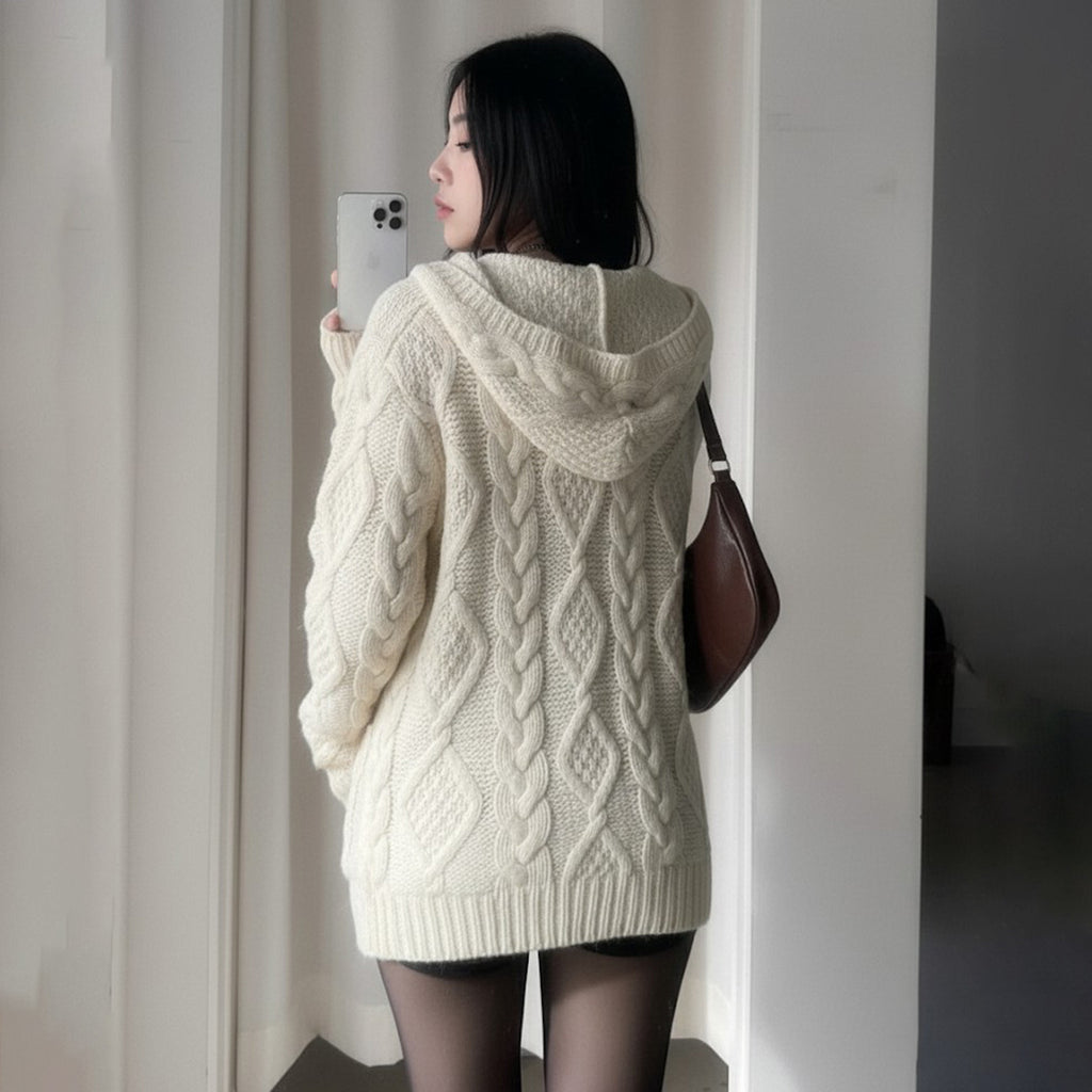 CARDIGAN A CAPUCHE POUR FEMME