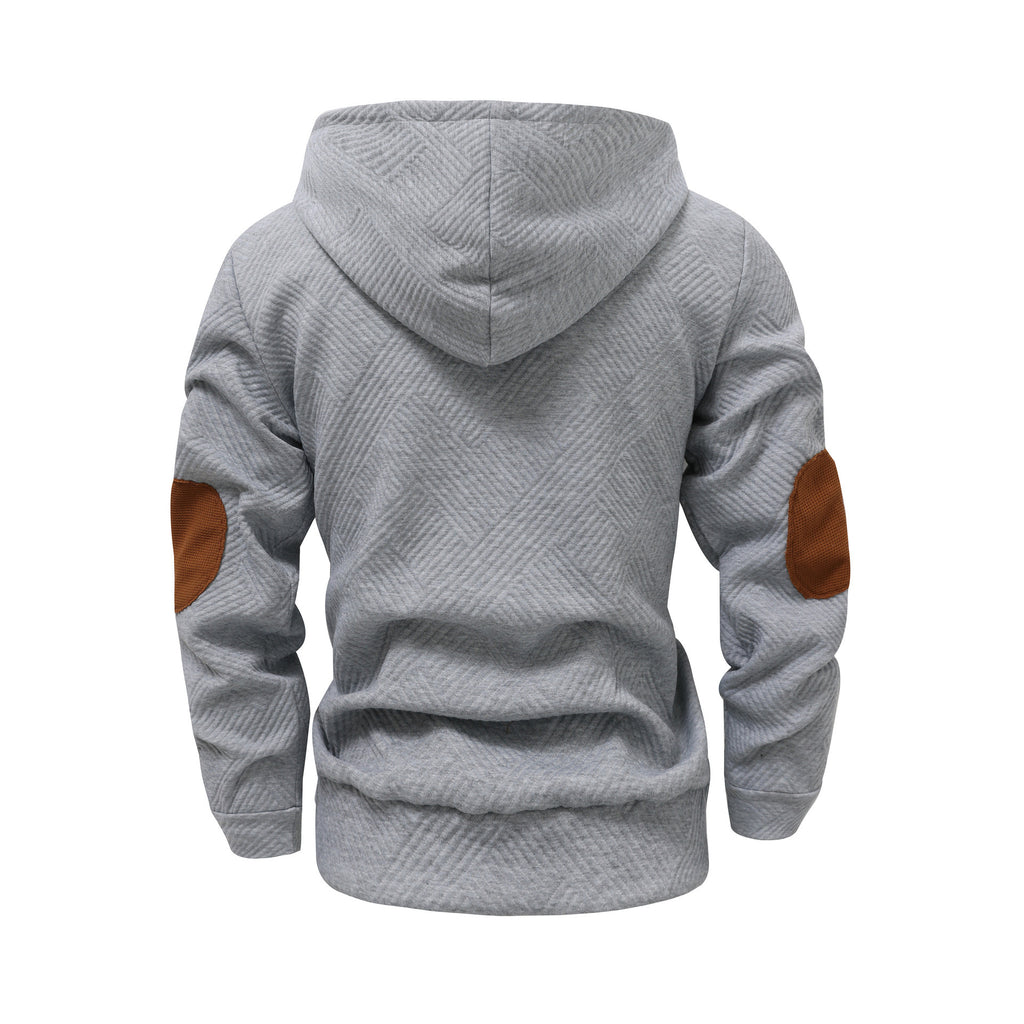 SWEAT A CAPUCHE JACQUARD DE COULEUR UNIE