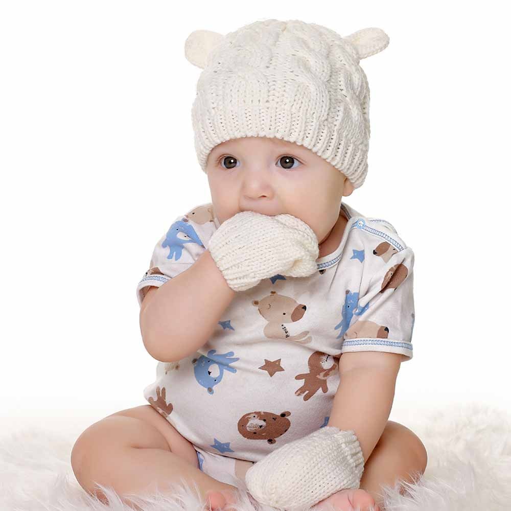 LOT BONNET PLUS GANT FILLE ET GARCON DE 0 A 18 MOIS