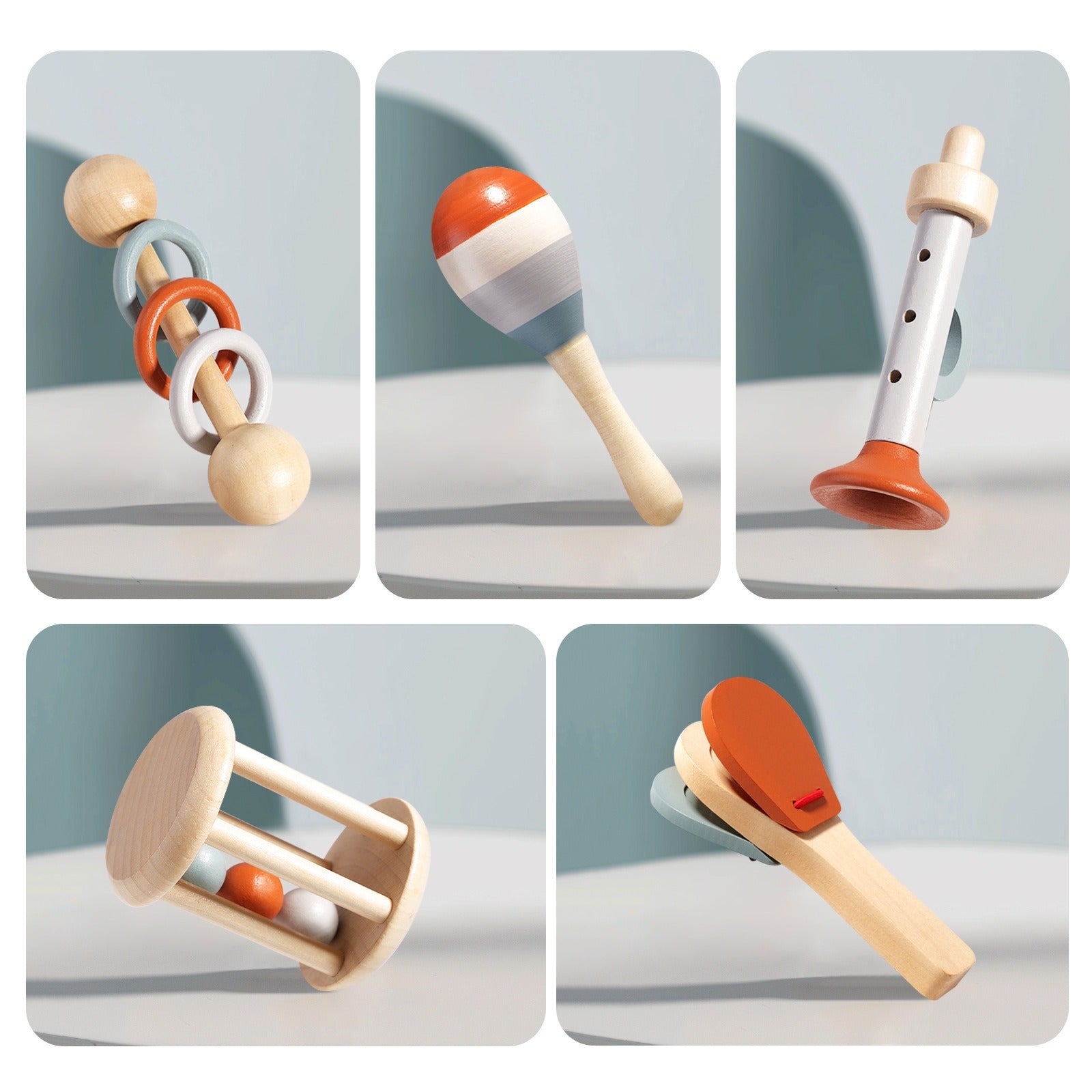 LOTS 5 INSTRUMENTS DE MUSIQUE EN BOIS