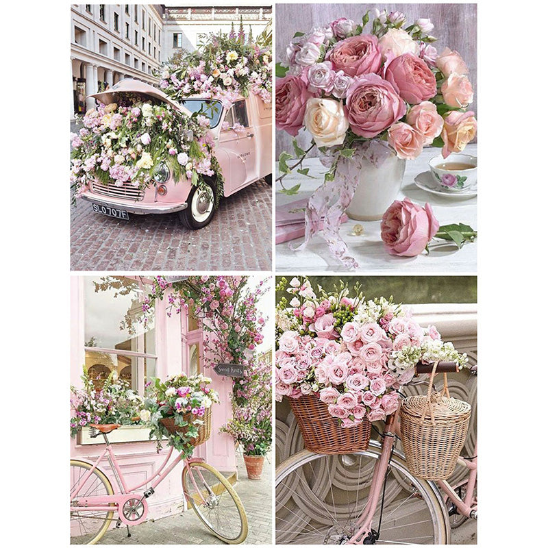 Diamond Painting - FLEURS  4 MODELES DIFFERENTES TAILLES ET FORMES