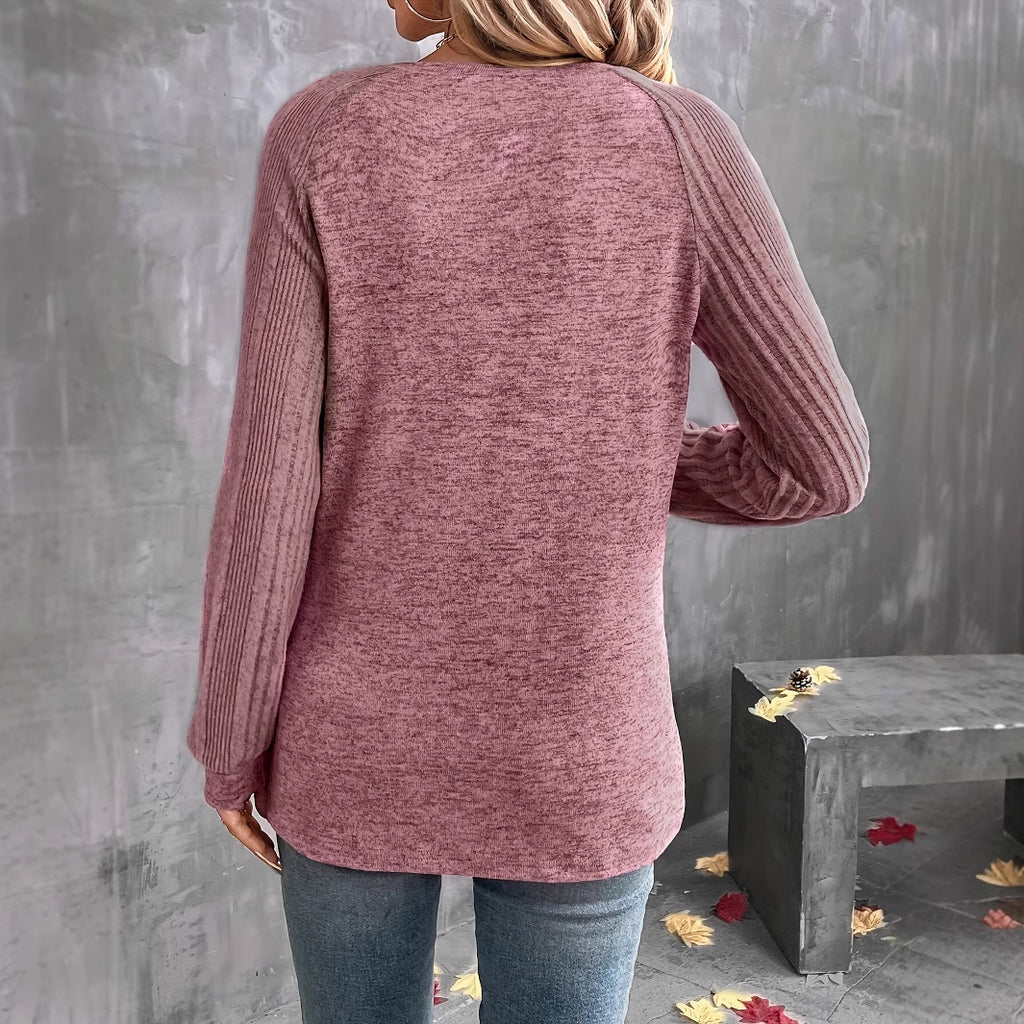 PULL ROSE A COL ROND