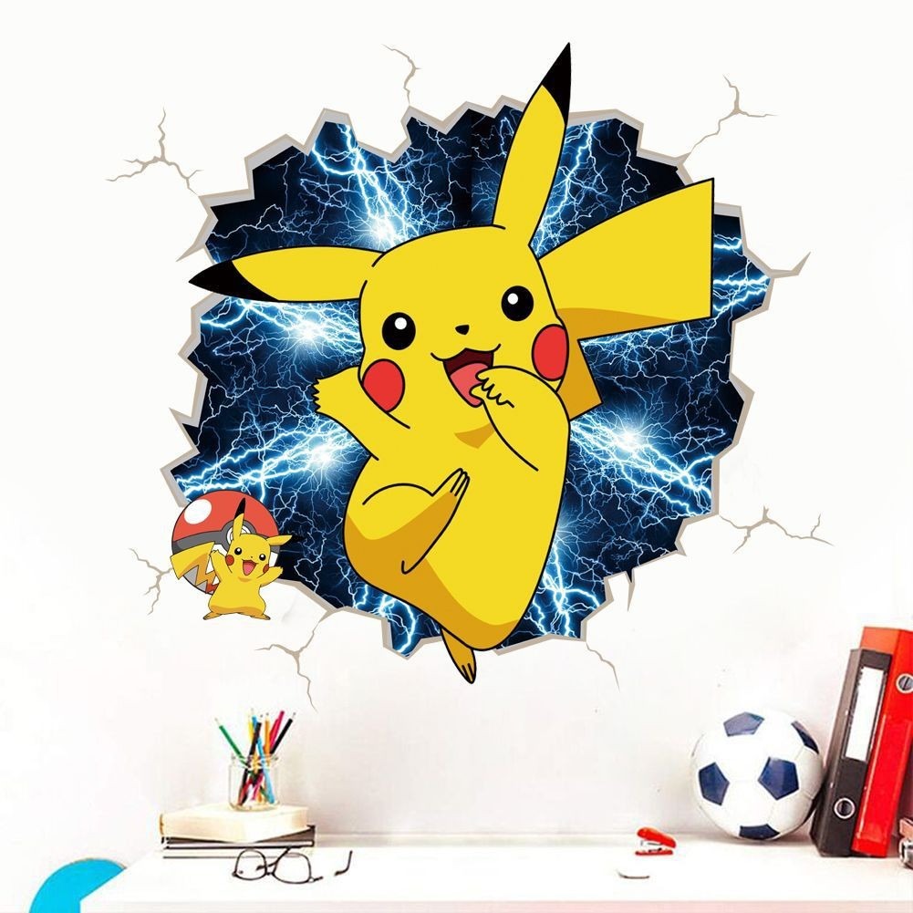 AUTOCOLLANT MURAL 3D PIKACHU