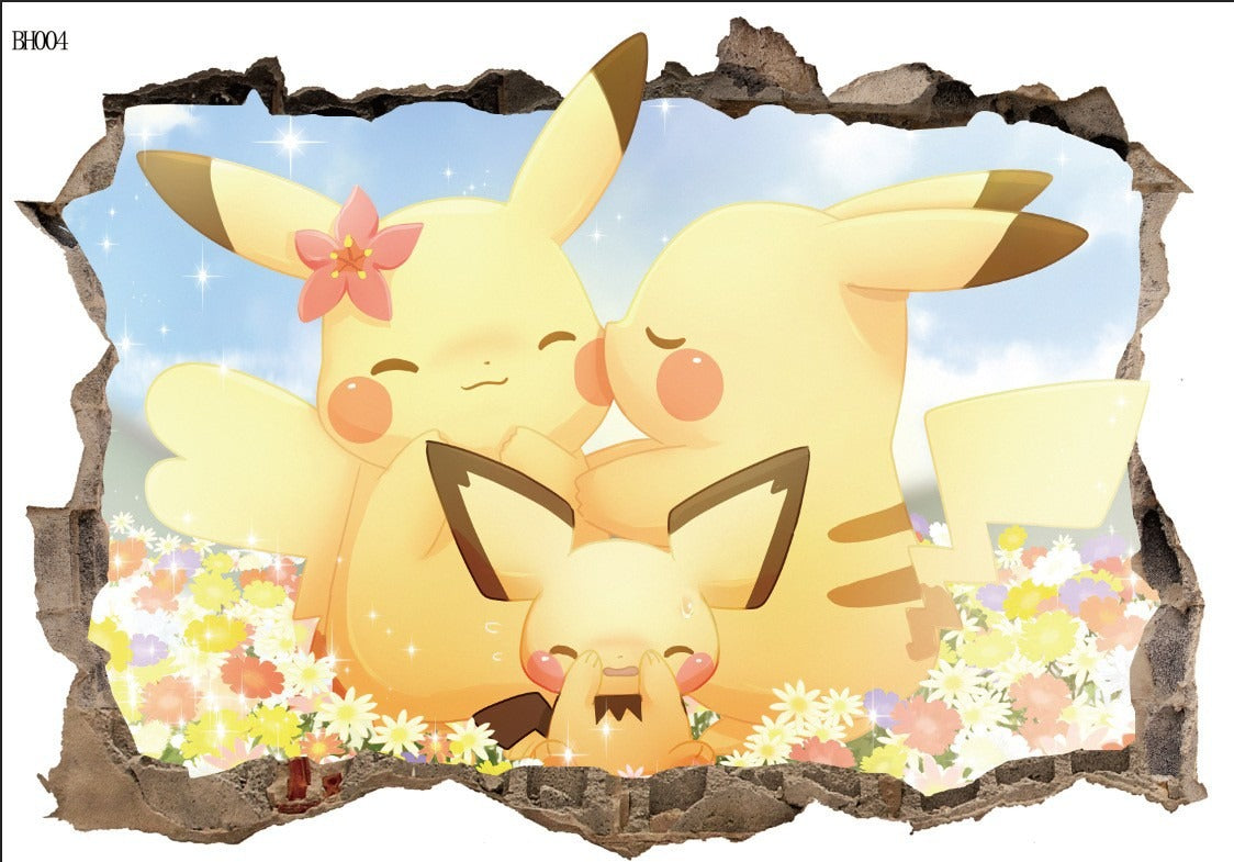 AUTOCOLLANT MURAL 3D PIKACHU