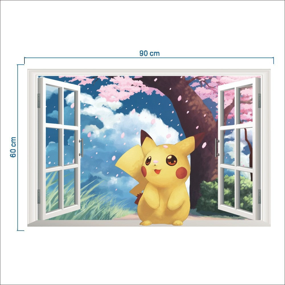 AUTOCOLLANT MURAL 3D PIKACHU