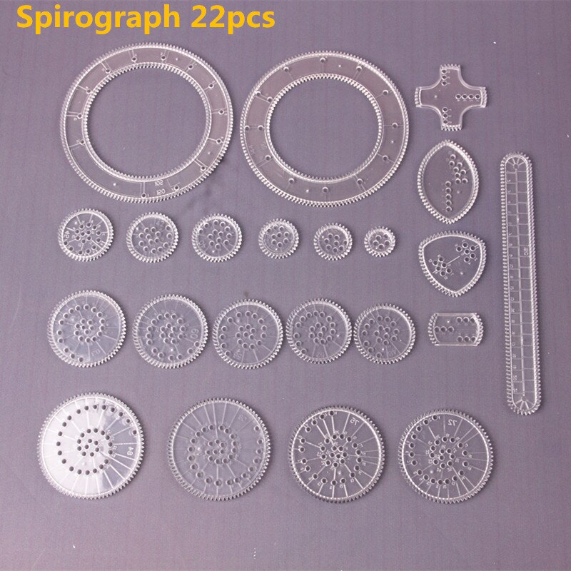 Spirographe 22 Pièces - Jeu de Dessin Créatif - Motifs Géométriques