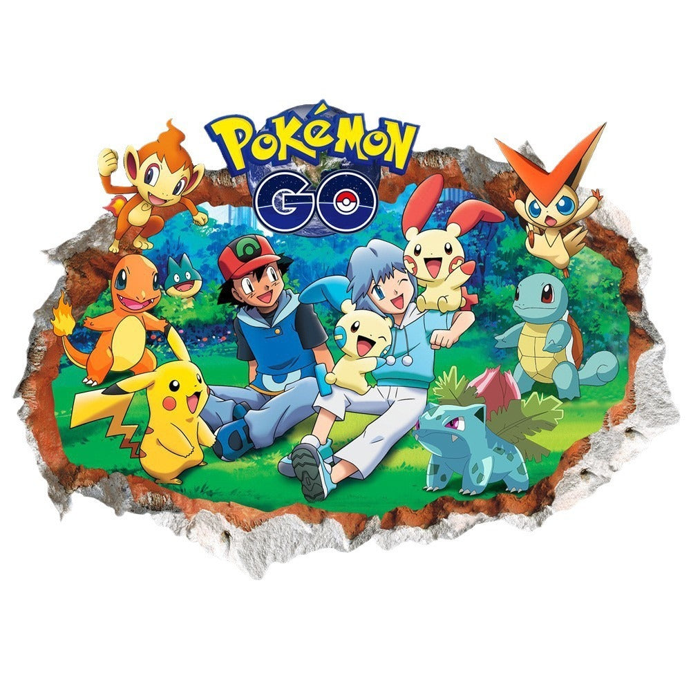AUTOCOLLANT MURAL 3D PIKACHU