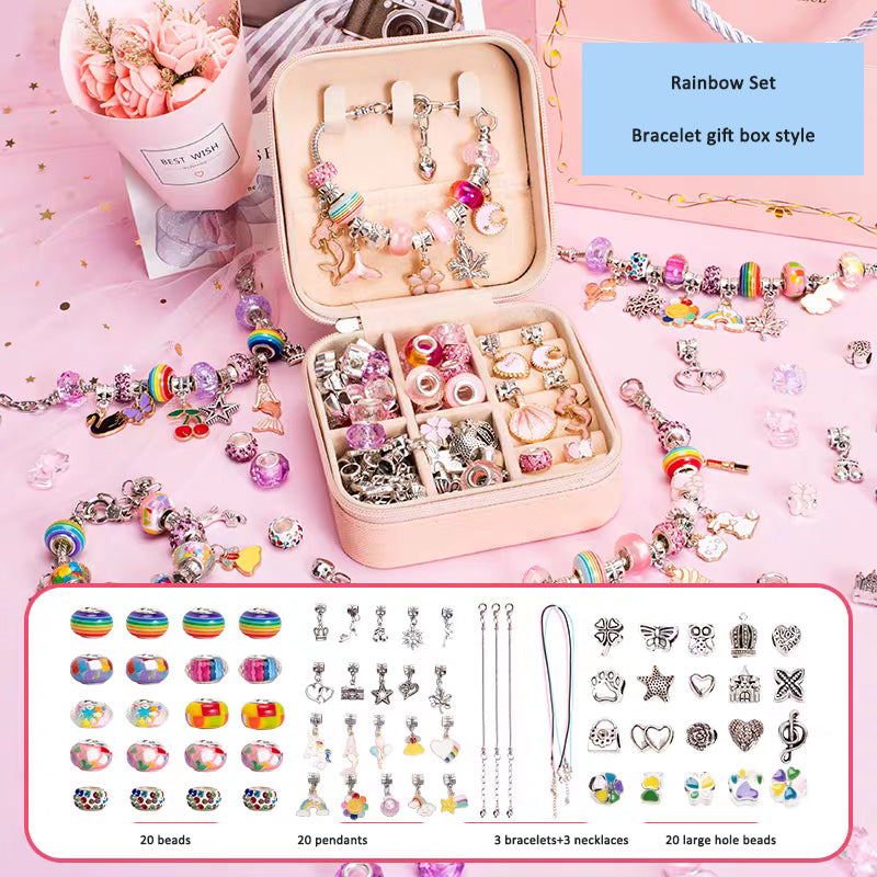 Autocollants pour bracelets de perles faits à la main et coffret de perles modèles différents