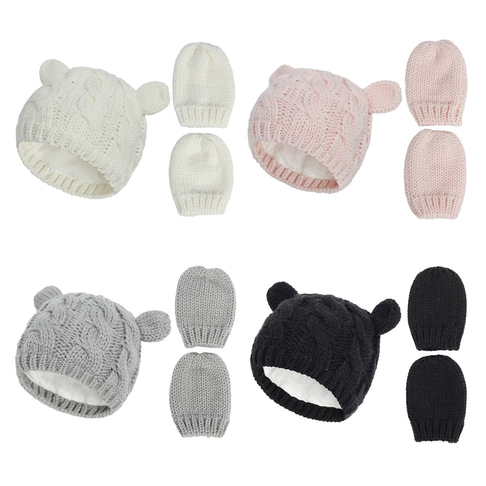 LOT BONNET PLUS GANT FILLE ET GARCON DE 0 A 18 MOIS