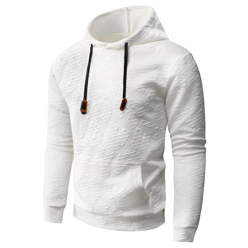 SWEAT A CAPUCHE JACQUARD A PETITS CARREAUX POUR HOMME