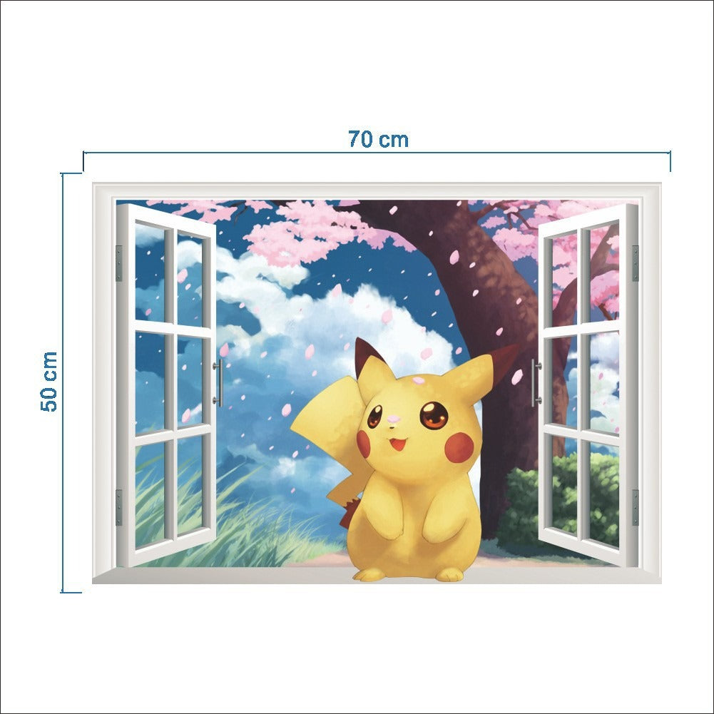 AUTOCOLLANT MURAL 3D PIKACHU