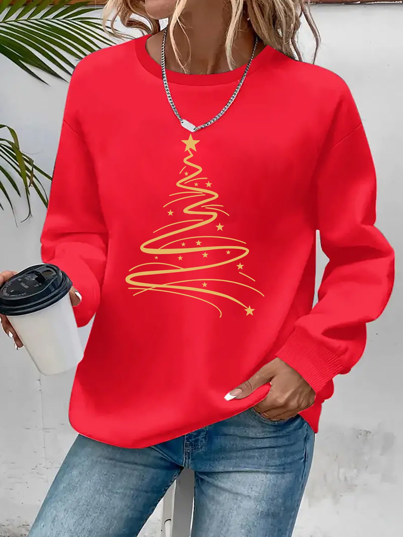 SWEAT A MANCHES LONGUES IMPRIME NOEL