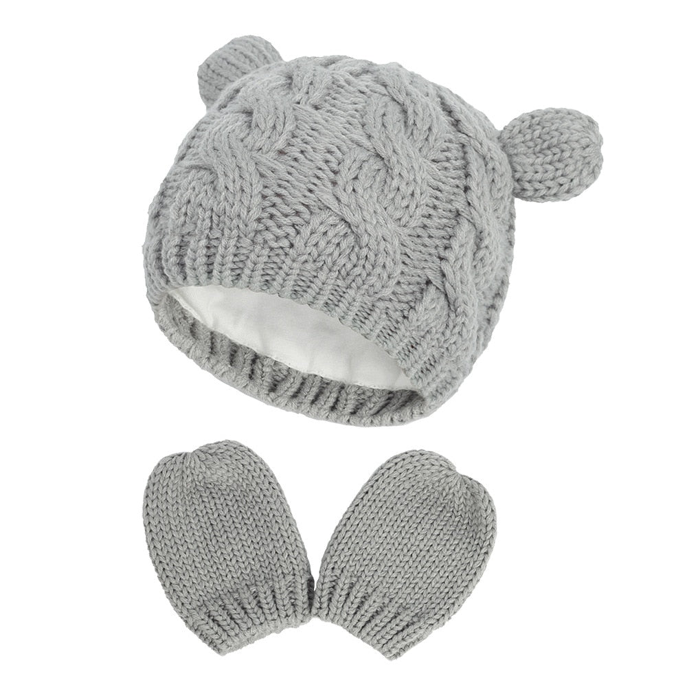 LOT BONNET PLUS GANT FILLE ET GARCON DE 0 A 18 MOIS