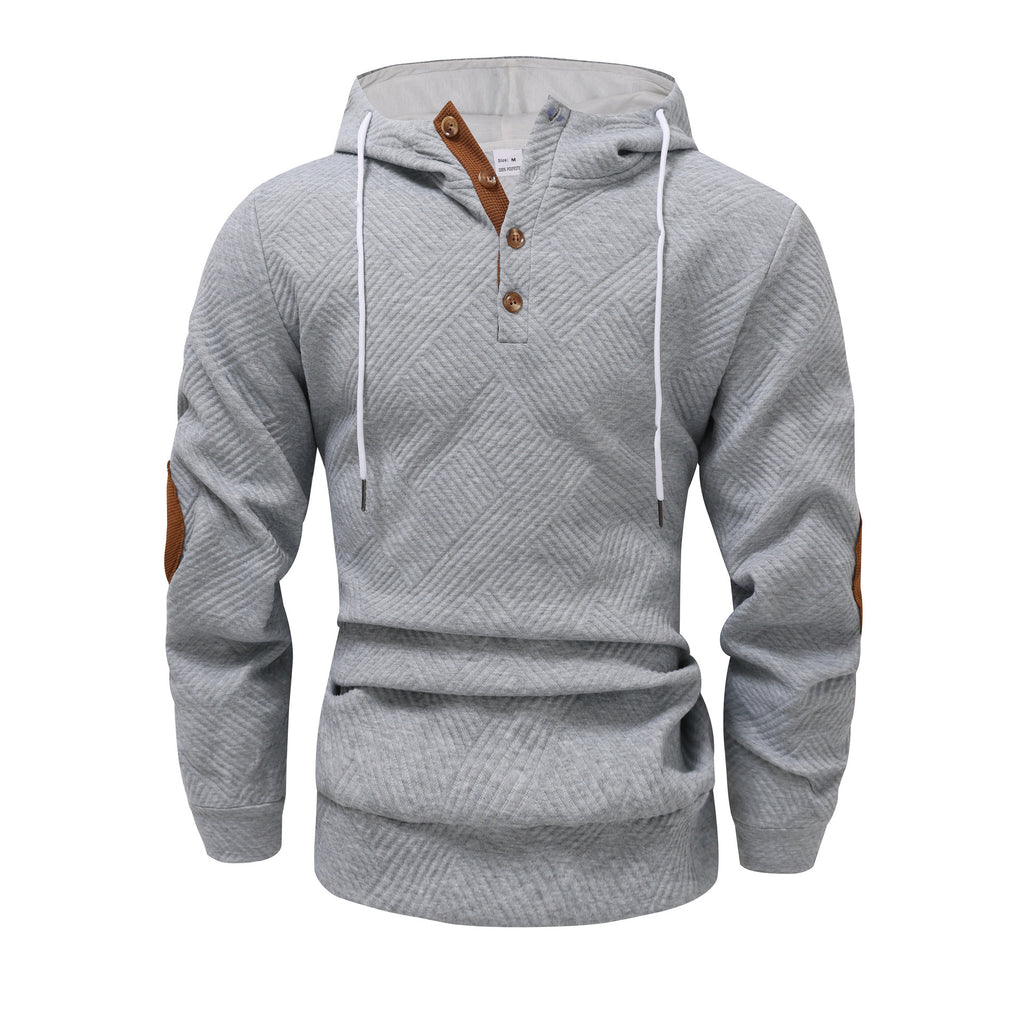 SWEAT A CAPUCHE JACQUARD DE COULEUR UNIE
