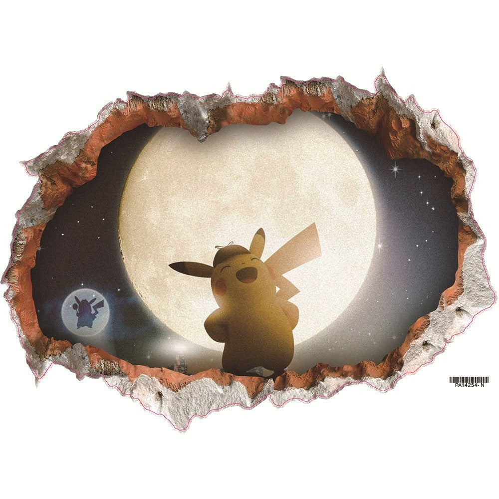 AUTOCOLLANT MURAL 3D PIKACHU