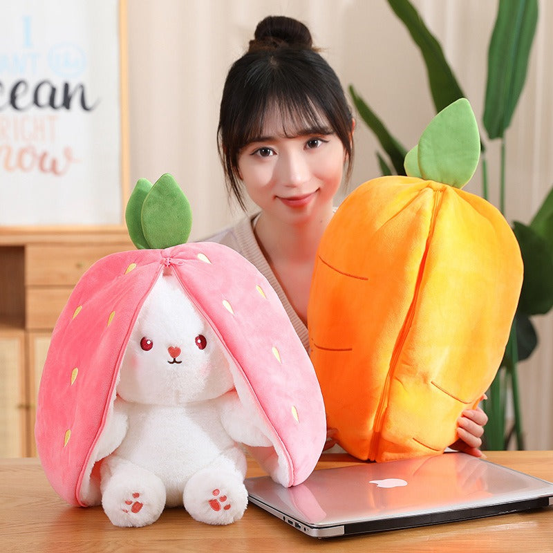 PELUCHE LAPIN TRANSFORMEE EN FRUIT