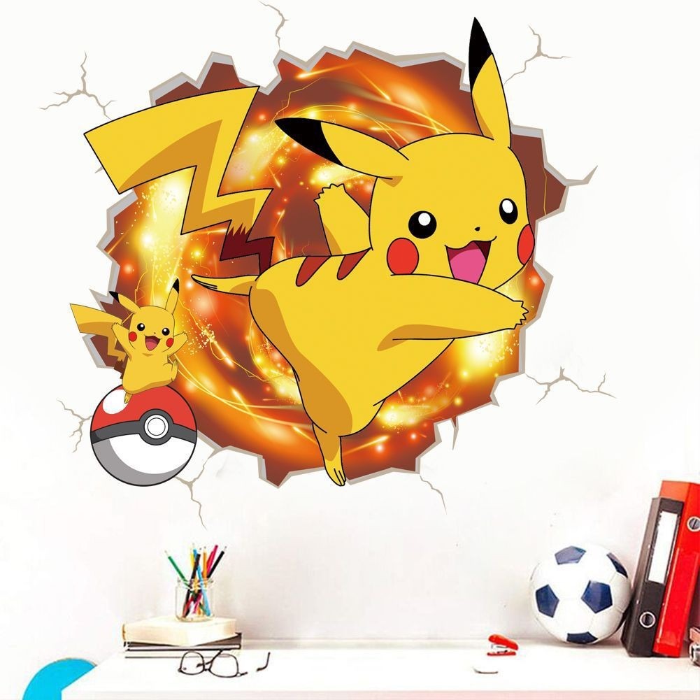 AUTOCOLLANT MURAL 3D PIKACHU