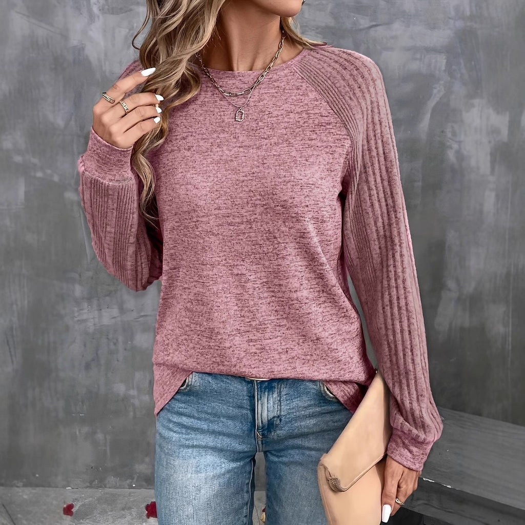 PULL ROSE A COL ROND