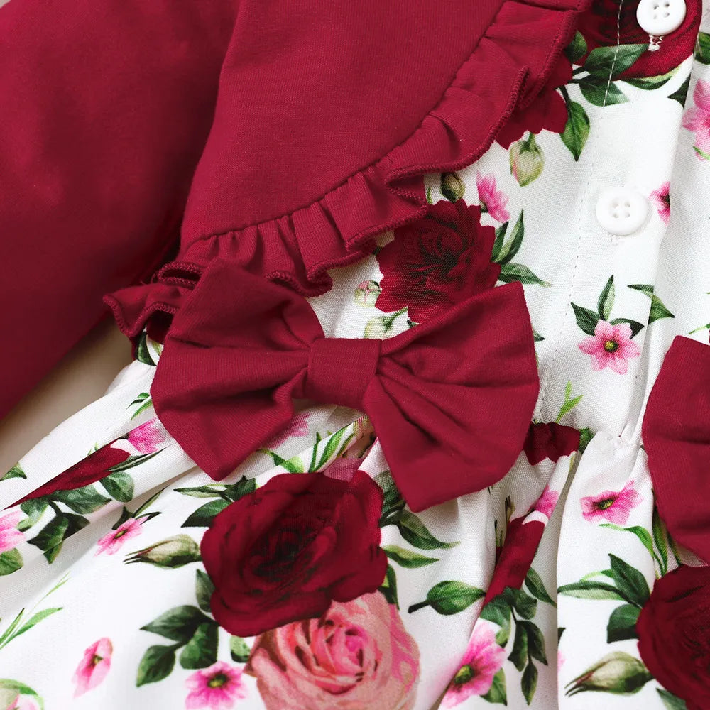 ensemble gilet plus robe a fleur bébé